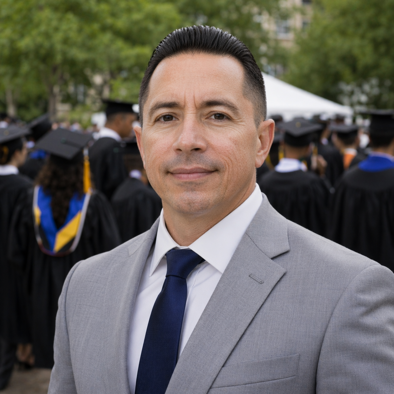 Anthony Rosario speaking at a law school graduation